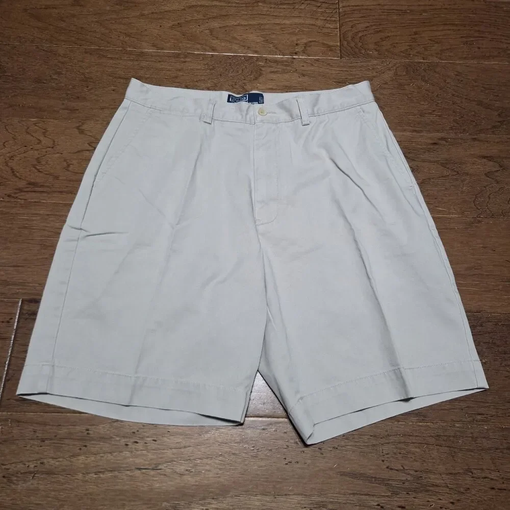 Vtg Polo Ralph Lauren Chino Prospect Shorts Men's Size 33 Khaki Cotton Pony Logo
